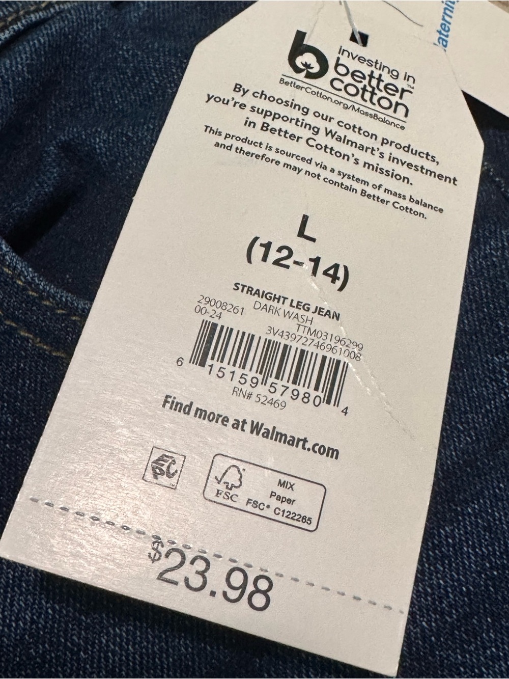 TIME AND TRU Maternity Straight-Leg Jeans L Dark Wash NWT - Picture 6 of 12
